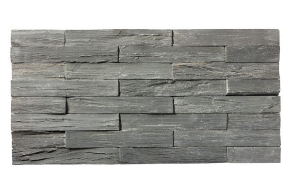 Сланец, 3D панель из камня, 600х150 мм, Rockface Black Bark