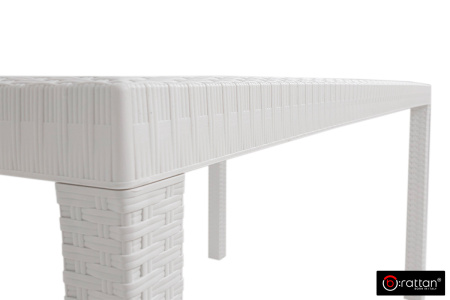 Стол B:Rattan Houston пластиковый под ротанг, 150х90 см цвет: белый