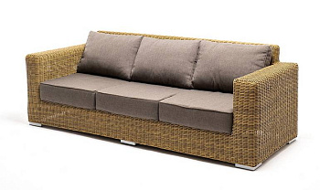 Диван 3-местный из искусственного ротанга, Боно соломенный