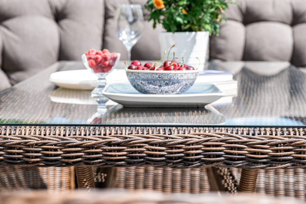 Стол плетеный из искусственного ротанга 160х90 см, Латте цвет: коричневый